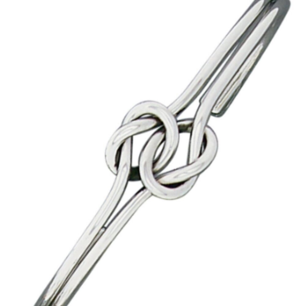 Sterling Silver 925 Double Knot Cuff Bracelet Fits 6 to 7.25" wrist